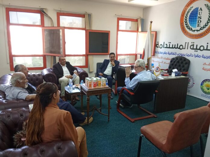 إجتماع أمين العربي للتنمية برئيس مكتب الإتحاد بمحافظة البحيرة ونائبته